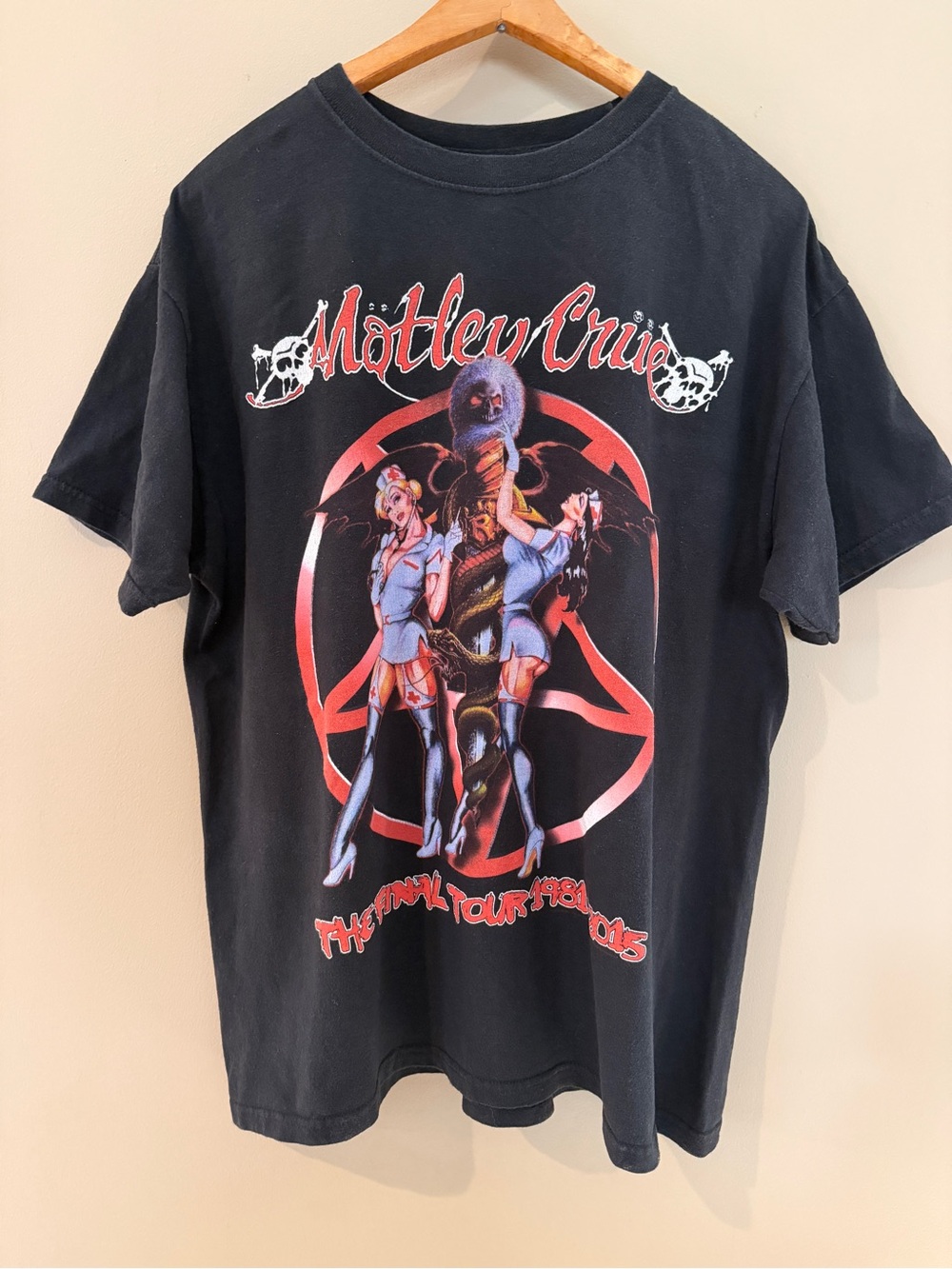 Mötley Crüe The Final Tour 1981-2015 Dr Feelgood Concert T-Shirt Double Sided L